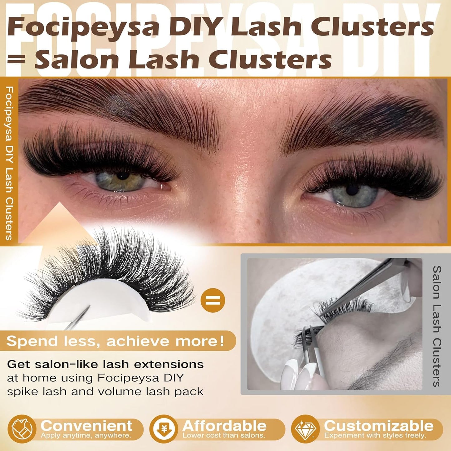 Eyelash Extension Kit Thick Lash Clusters Kit 10-18Mm Fluffy Clusters Lashes 180D Individual Eyelashes Kit with Lash Bond, Lash Remover, Lash Applicator DIY Lash Extension for Beginners (180D-D Curl)