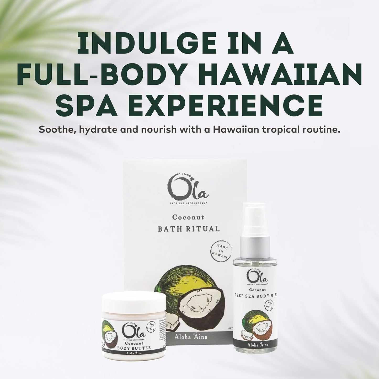 Ola  Coconut Gift Set - Body Butter, Deep Sea Mist, and Bath Ritual