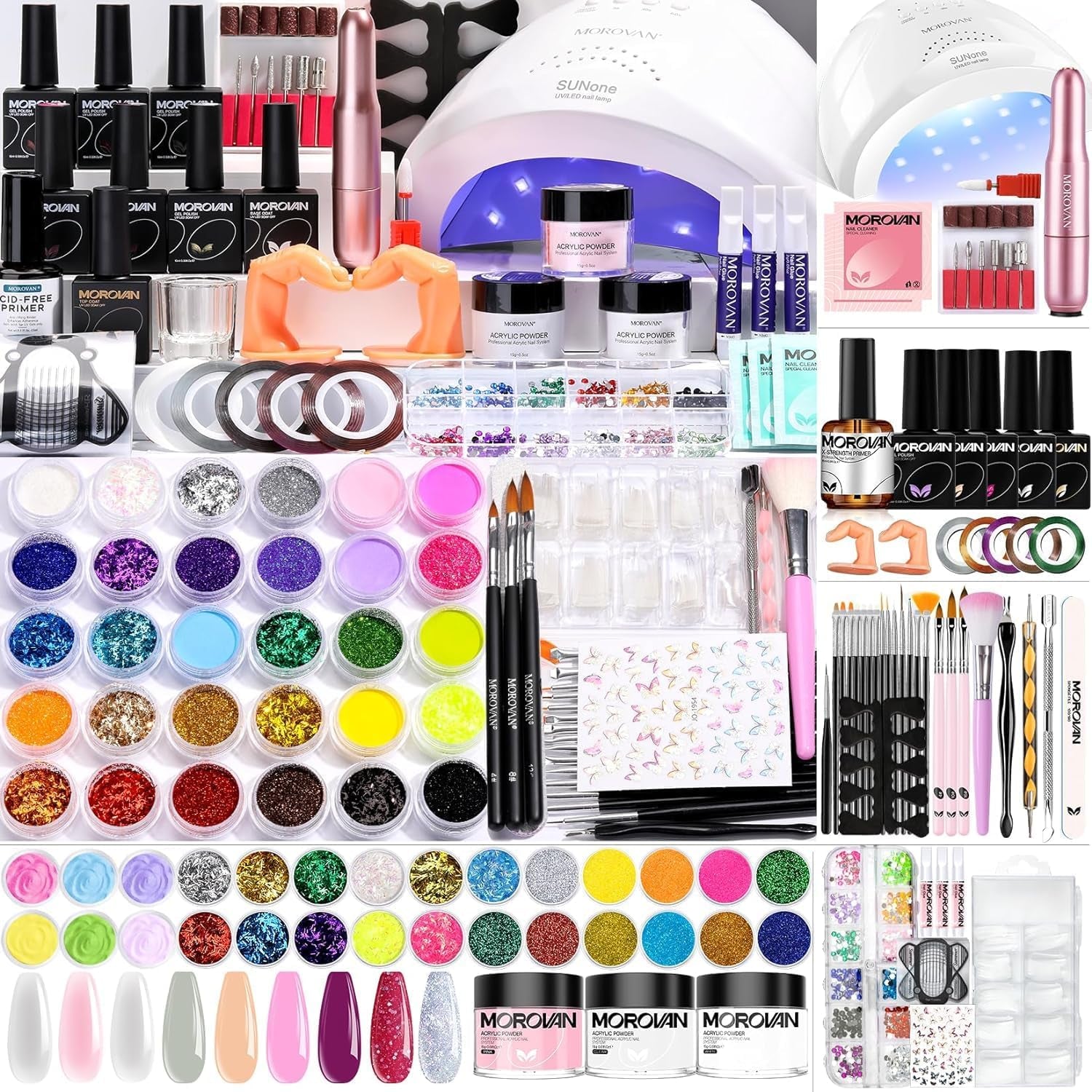 Professional Acrylic Nail Kit: for Beginners with Everything - Complete Nail Kit Set Professional Acrylic with Everything Acrylic Nail Starter Kit Acrylic Nail Supplies Gifts for Women Girl