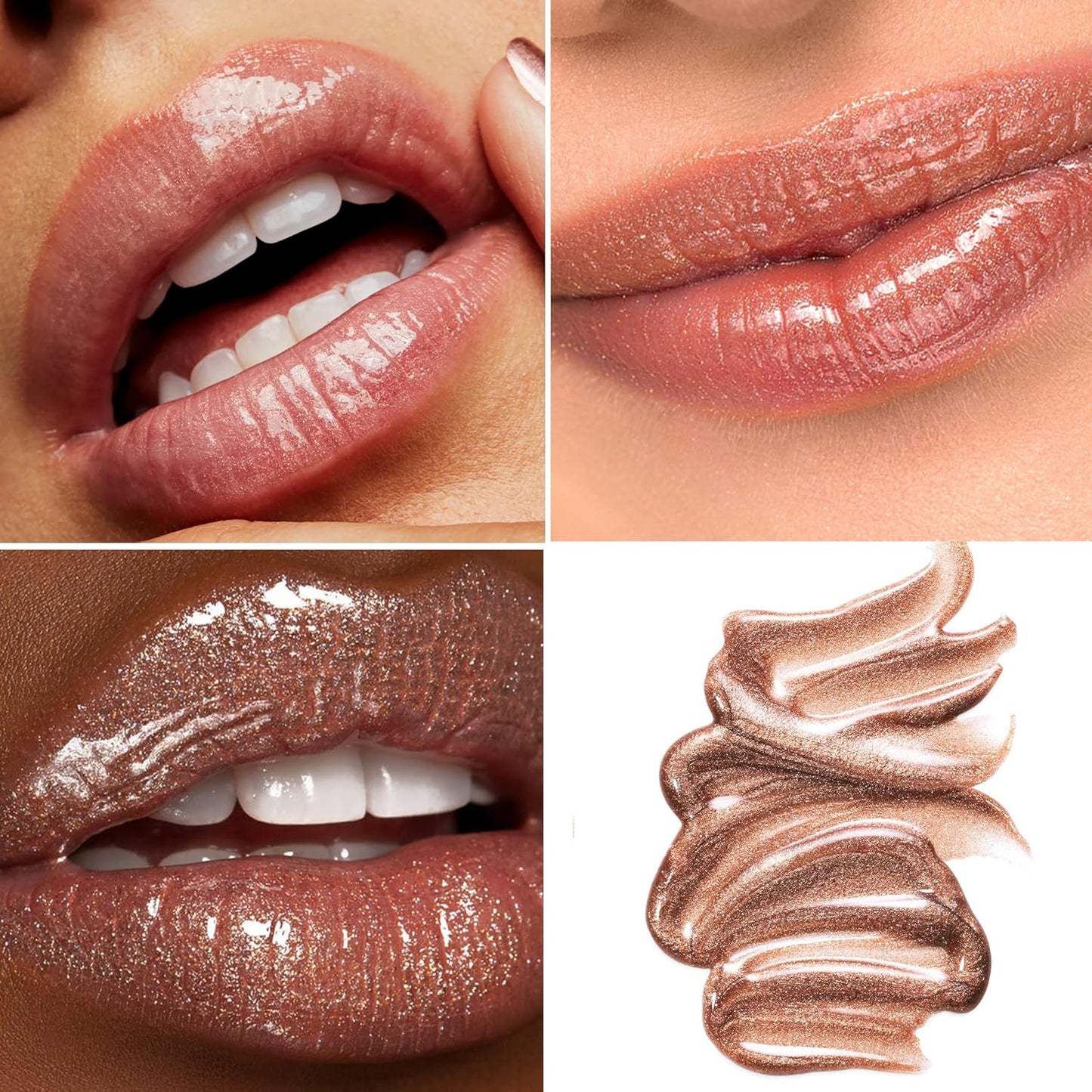 Mega Glossy Shimmer Lip Gloss for Women, 8 Shades Ultra High Shine Glosses Glitter Liquid Lip Glaze, Moisturizing, Non-Sticky Glossy Finish, Long-Lasting Shine & Fuller-Looking Lip Makeup (#01, S)