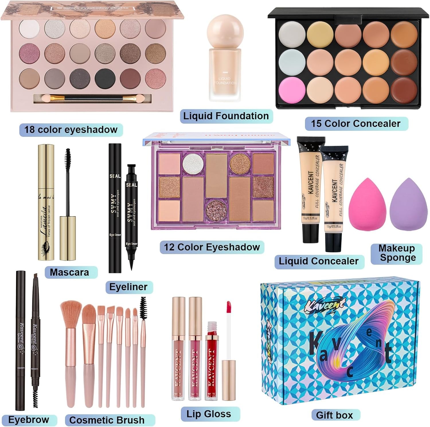 Makeup Kit for Women Full Kit Makeup Kits for Teens Teenager Makeup Gift Set for Teens Women Makeup Set for Teen Girls Christmas Eyeshadow Palette Foundation