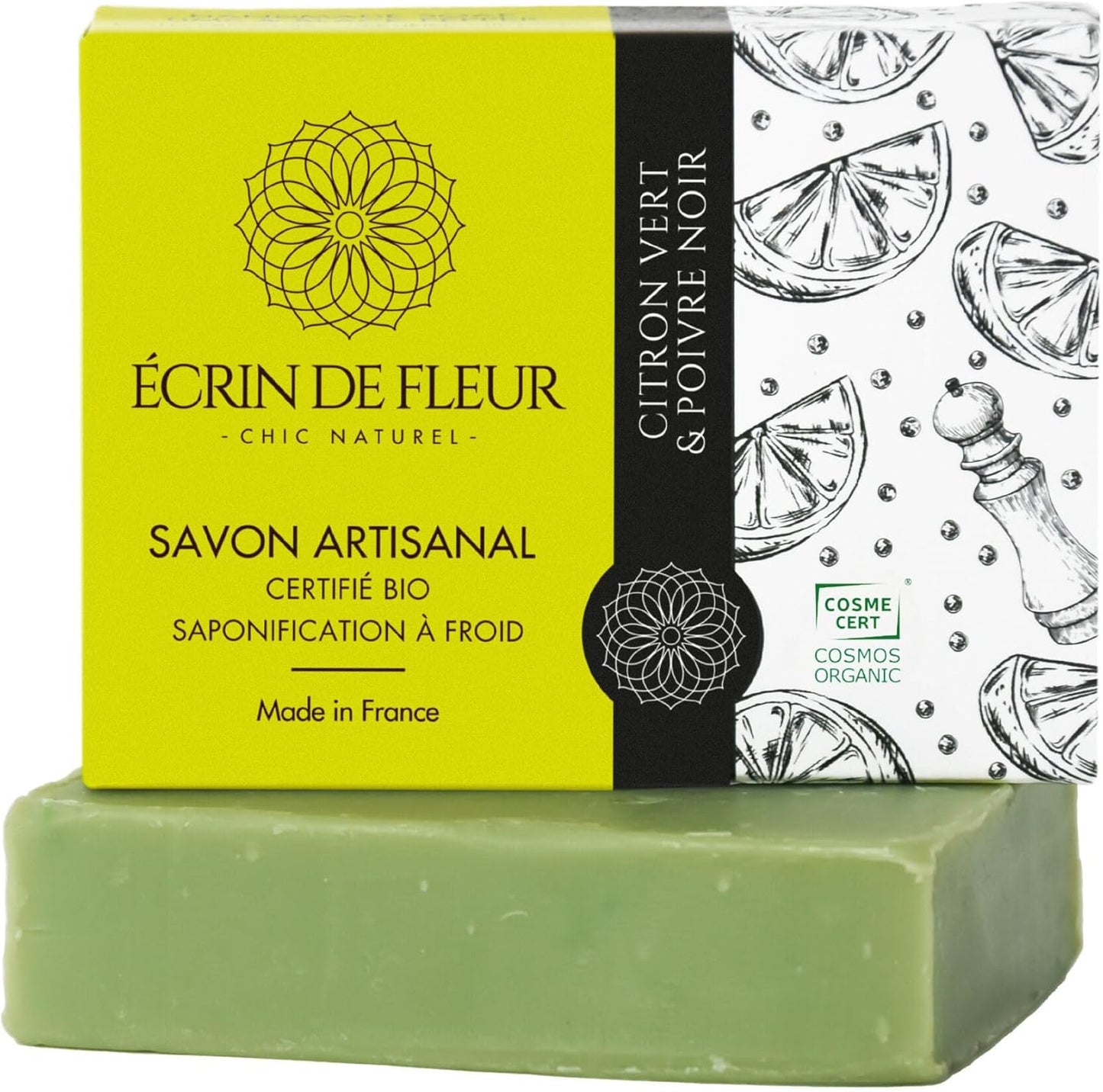 - Organic Handmade Soap Bar, Made in France (Lime)