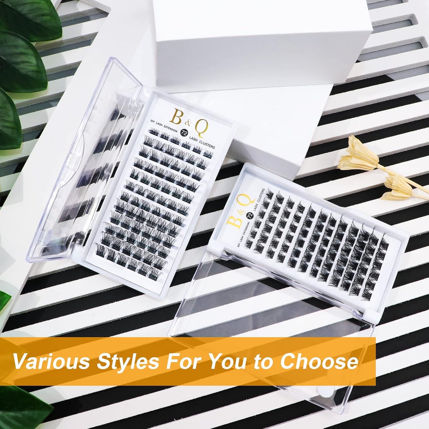 Lash Clusters B01 D Curl 12Mm 72 Clusters Lashes B&Q LASH Eyelash Clusters C D Curl Individual Lashes Volume DIY Lash Extensions at Home (B01,D-12Mm)