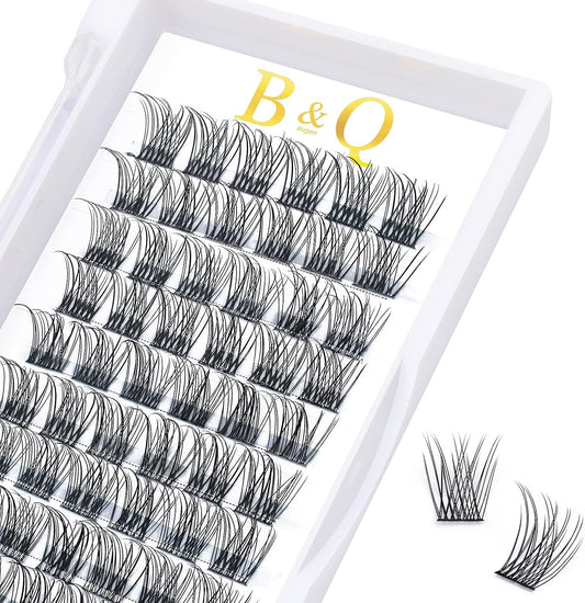 Lash Clusters B01 D Curl 12Mm 72 Clusters Lashes B&Q LASH Eyelash Clusters C D Curl Individual Lashes Volume DIY Lash Extensions at Home (B01,D-12Mm)
