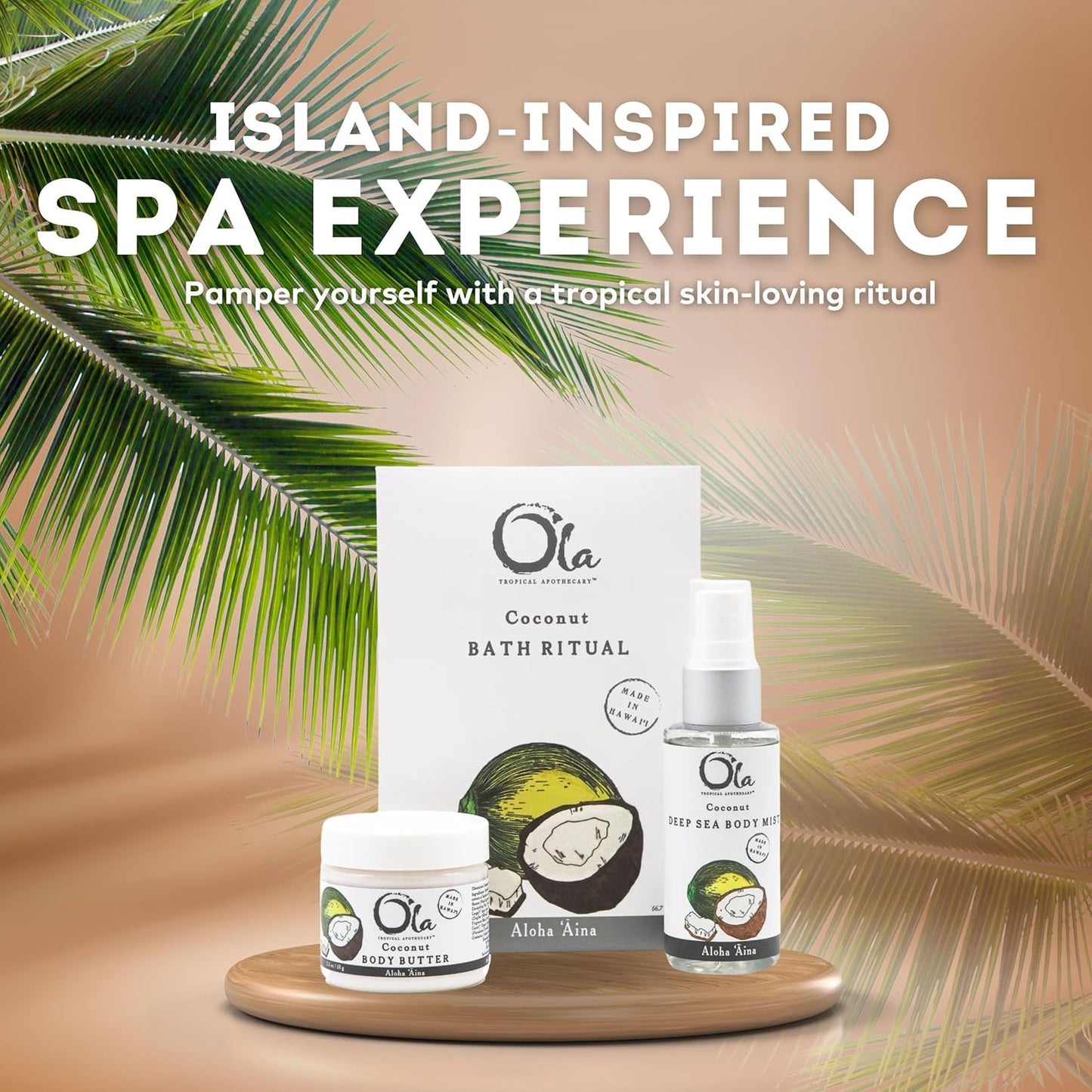Ola  Coconut Gift Set - Body Butter, Deep Sea Mist, and Bath Ritual