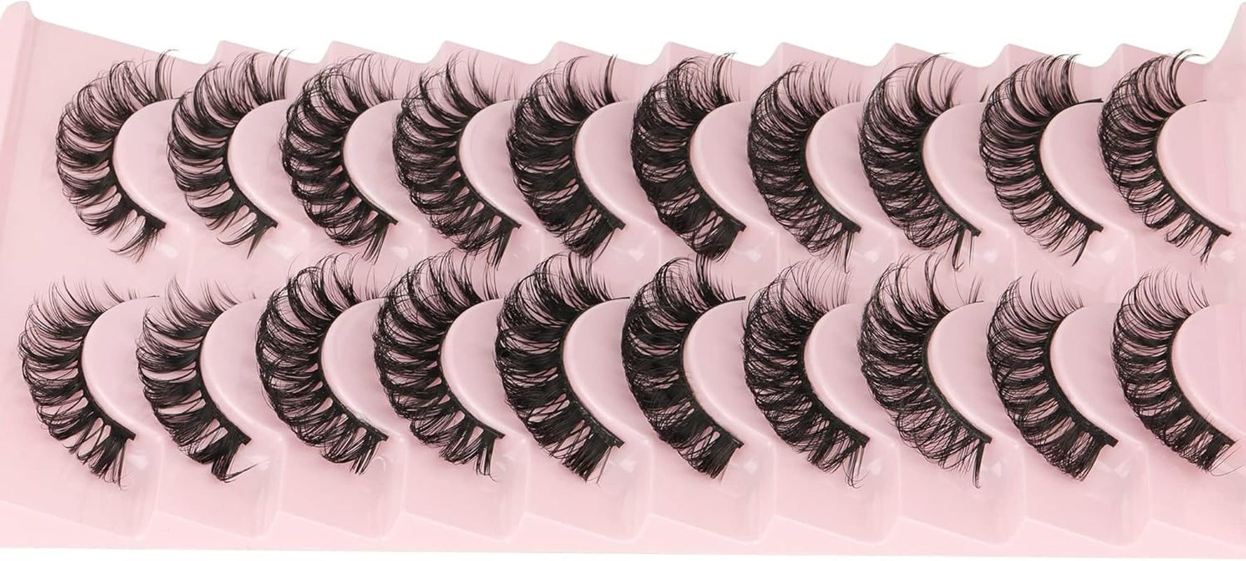 Eyelashes Russian Volume Strip Lashes 5 Styles Mixed Natural Wispy D Curly Mink False Eyelashes Look like Extensions 10 Pairs by