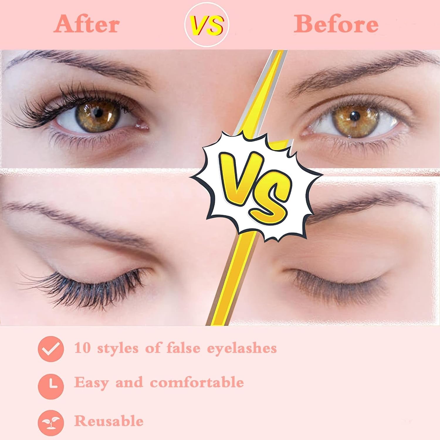 10 Styles Mixed False Eyelashes, Natural Fluffy False Eyelashes Thick Volume Faux Mink Eye Lashes, Reusable Handmade 3D Manga Lashes Extensions