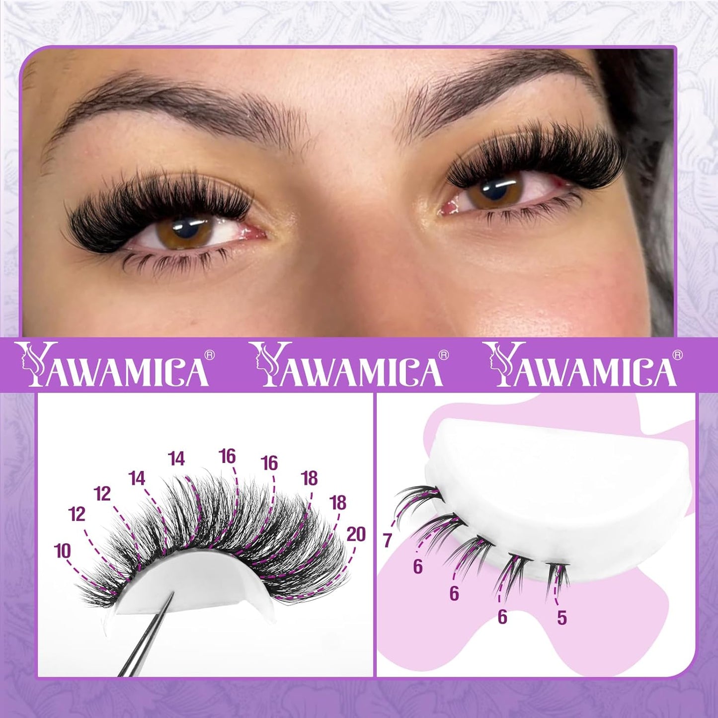 Cluster Eyelash Extensions Fluffy Lash Clusters with Bottom Lashes 200D Volume Individual Lashes 195Pcs Wispy Eyelash Clusters 10-20Mm DIY Lash Extension at Home