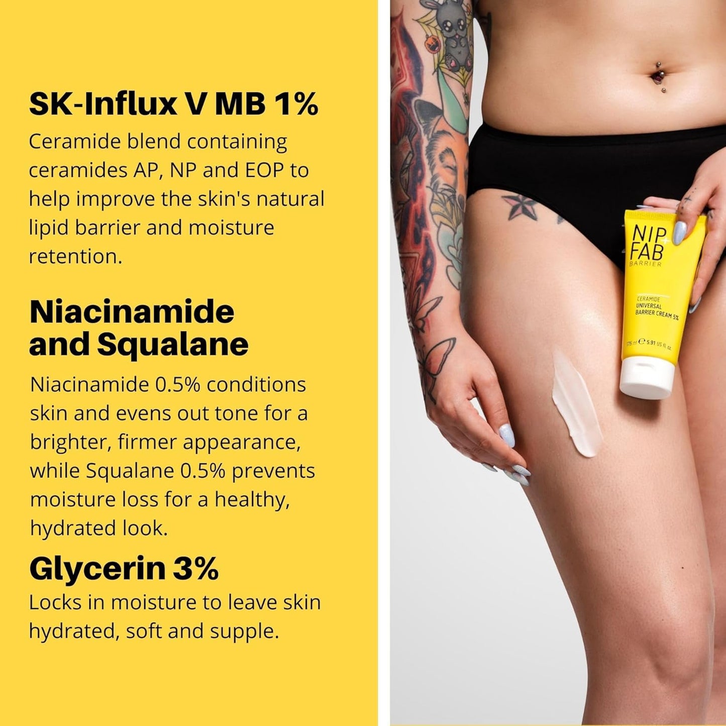 Nip+Fab Ceramide Fix Universal Barrier Body Cream 175 Ml, to Protect Body Skin