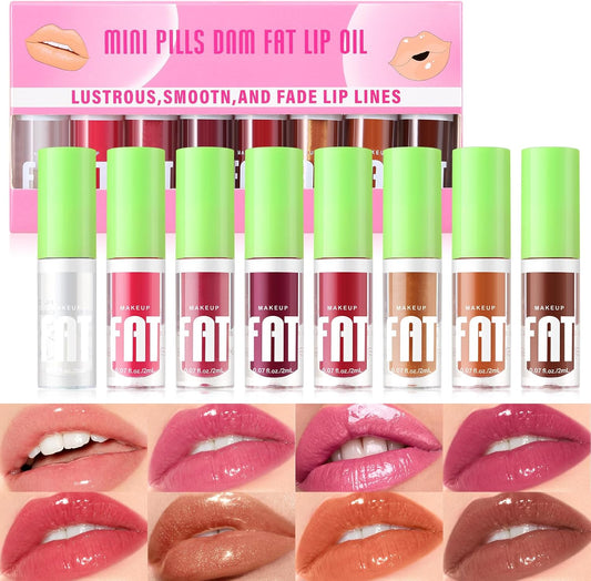 Non-Sticky Lip Oil-6Pcs, Plumper Lip Gloss Set, Fruit Flavoured Hydrating Lip Gloss, Dry Lips Treatment for High Shine Finish