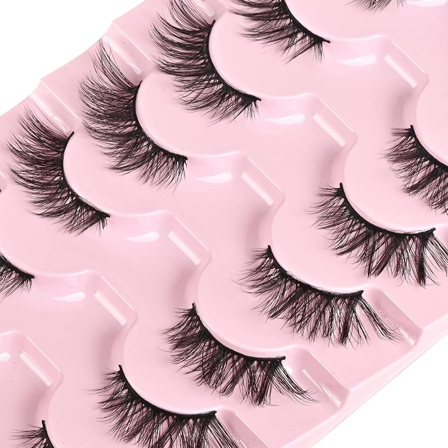 Half Lashes Cat Eye Lash Wispy Fake Eyelashes Short 7 Pairs Natural Strip Lash Fluffy Mink Fox Eye Lashes Pack Small Full Pestañas (A13 | 5-14MM)