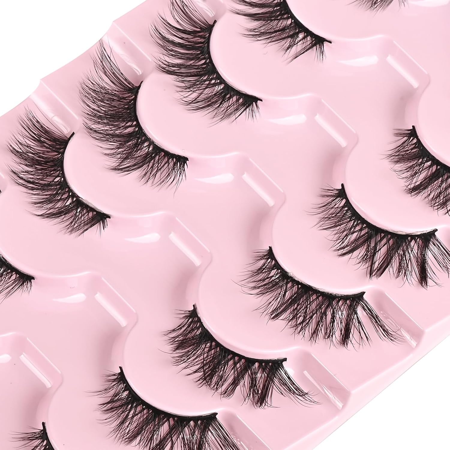 Half Lashes Cat Eye Lash Wispy Fake Eyelashes Short 7 Pairs Natural Strip Lash Fluffy Mink Fox Eye Lashes Pack Small Full Pestañas (A13 | 5-14MM)