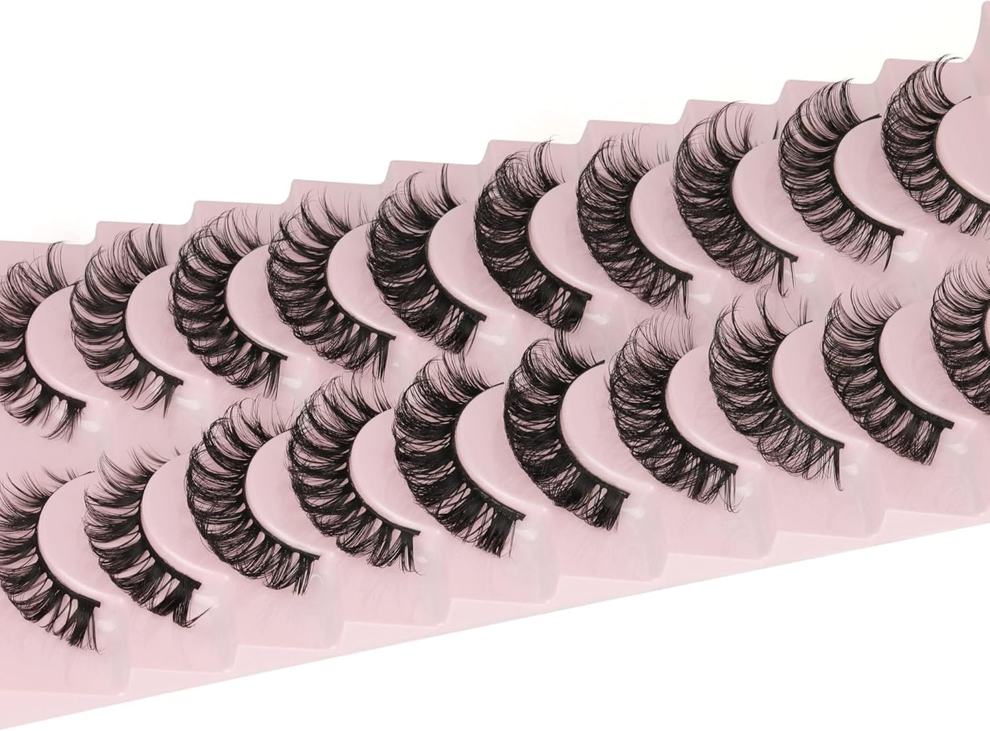 Eyelashes Russian Volume Strip Lashes 5 Styles Mixed Natural Wispy D Curly Mink False Eyelashes Look like Extensions 10 Pairs by