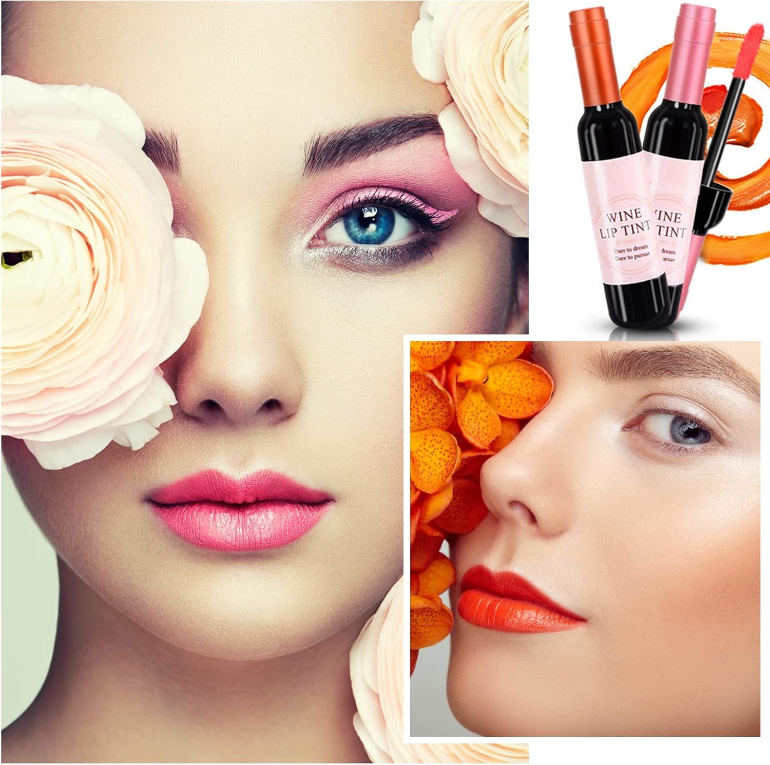 Wine Lip Tint,6 Colors Wine Lip Gloss Set,Liquid Lipstick,Matte Lipstain Long Lasting Waterproof Matte Lipgloss Set,Creates Natural Moisturizing Lipstick Easily