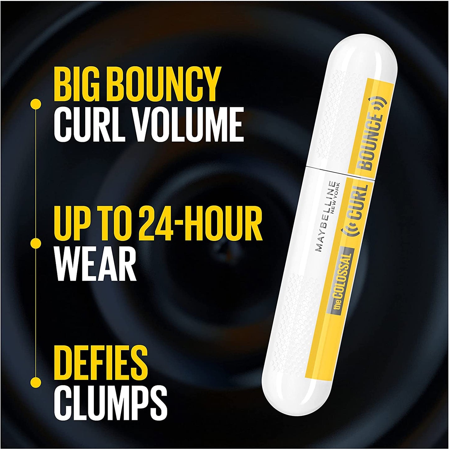 New York Colossal Curl Bounce Waterproof Mascara Makeup, Very Black, 9.76 Ml