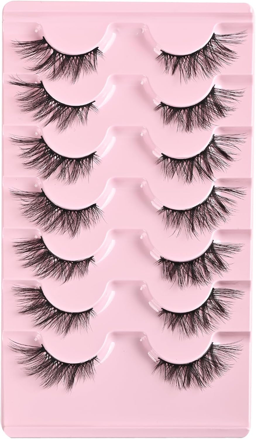 Half Lashes Cat Eye Lash Wispy Fake Eyelashes Short 7 Pairs Natural Strip Lash Fluffy Mink Fox Eye Lashes Pack Small Full Pestañas (A13 | 5-14MM)
