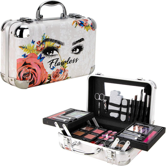 61Pcs Makeup Gift Set with Extendable Trays and Mirror - Vmk1506, Flawless 2 Pounds