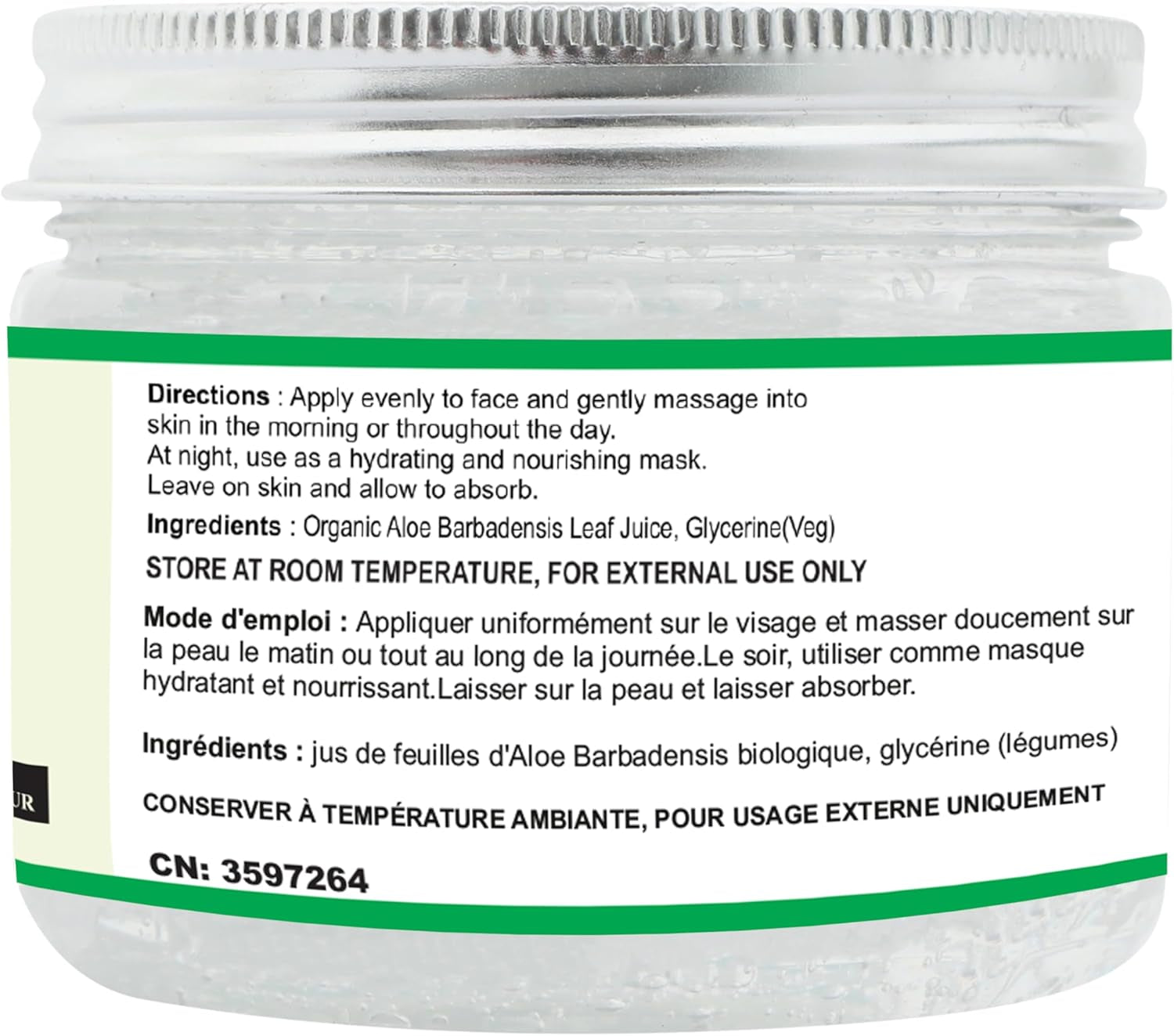Aloe Vera Gel 100% Pure Natural Aloe Gel for Face Skin & Hair Care (11.46 Oz - 325Gm)
