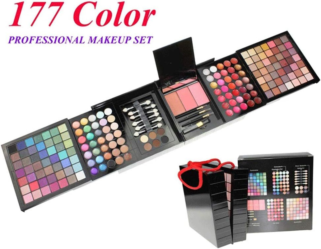 Professional Makeup Set Full 177 Color Eyeshadow Palette Blush Lip Gloss Concealer Kit -Beauty Makeup Set,All-In-One Makeup Kit with Mirror, Applicators (177 Makeup Kit)