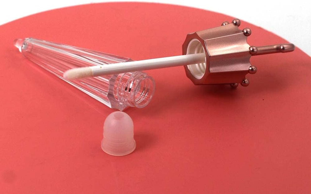 EMPTY 20Pcs Umbrella Shaped Lip Gloss Tube 5Ml, Cute Lipgloss Tubes Containers with Wand Cosmetic Packing Container, Rose Gold, Cute