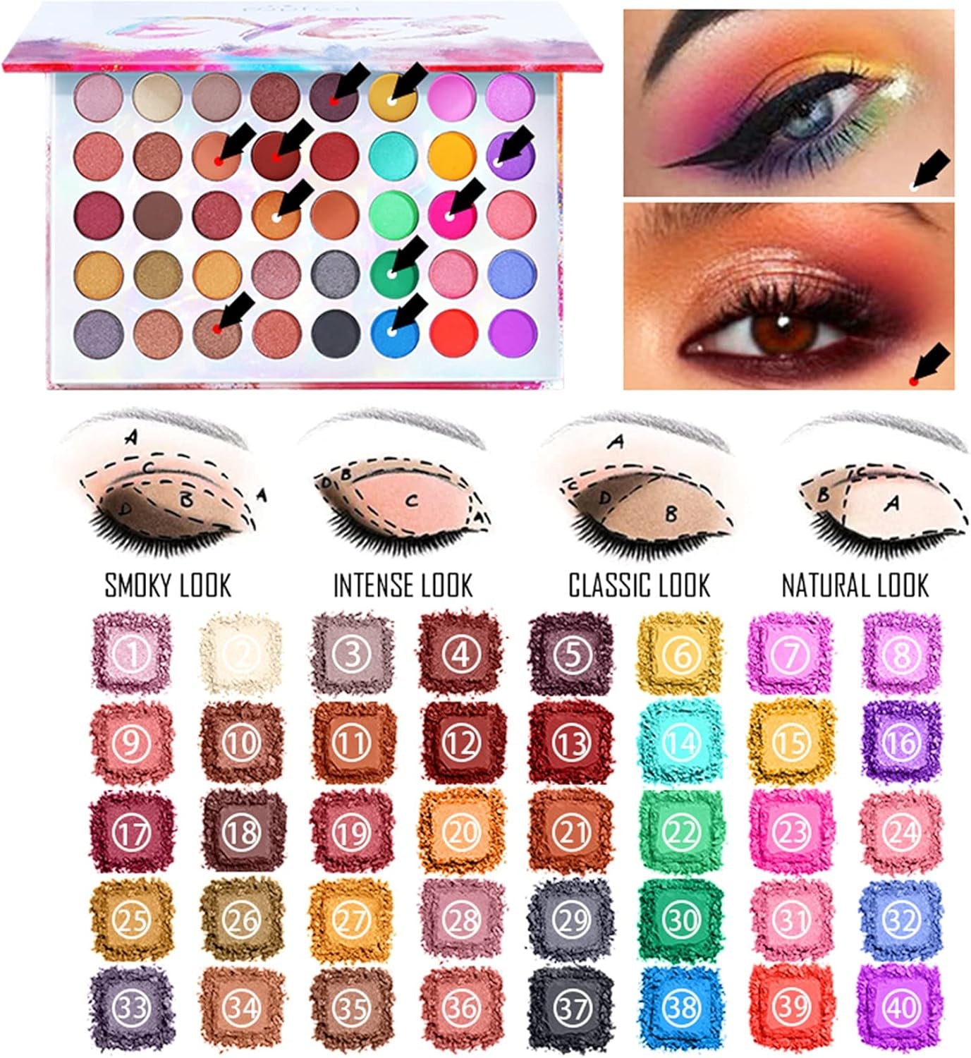 All-In-One Holiday Make up Gift Set | Makeup Kit for Women Full Kit Essential Starter Bundle Include Eyeshadow Palette Lipstick Blush Foundation Concealer Face Powder Mascara Lipgloss Brush