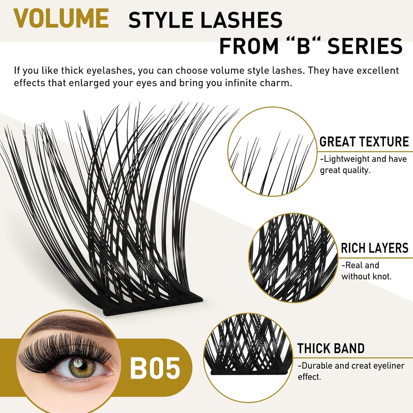 Lash Clusters B05 D Curl 16Mm 72 Clusters Lashes B&Q LASH Eyelash Clusters C D Curl Individual Lashes Volume DIY Lash Extensions at Home (B05,D-16Mm)