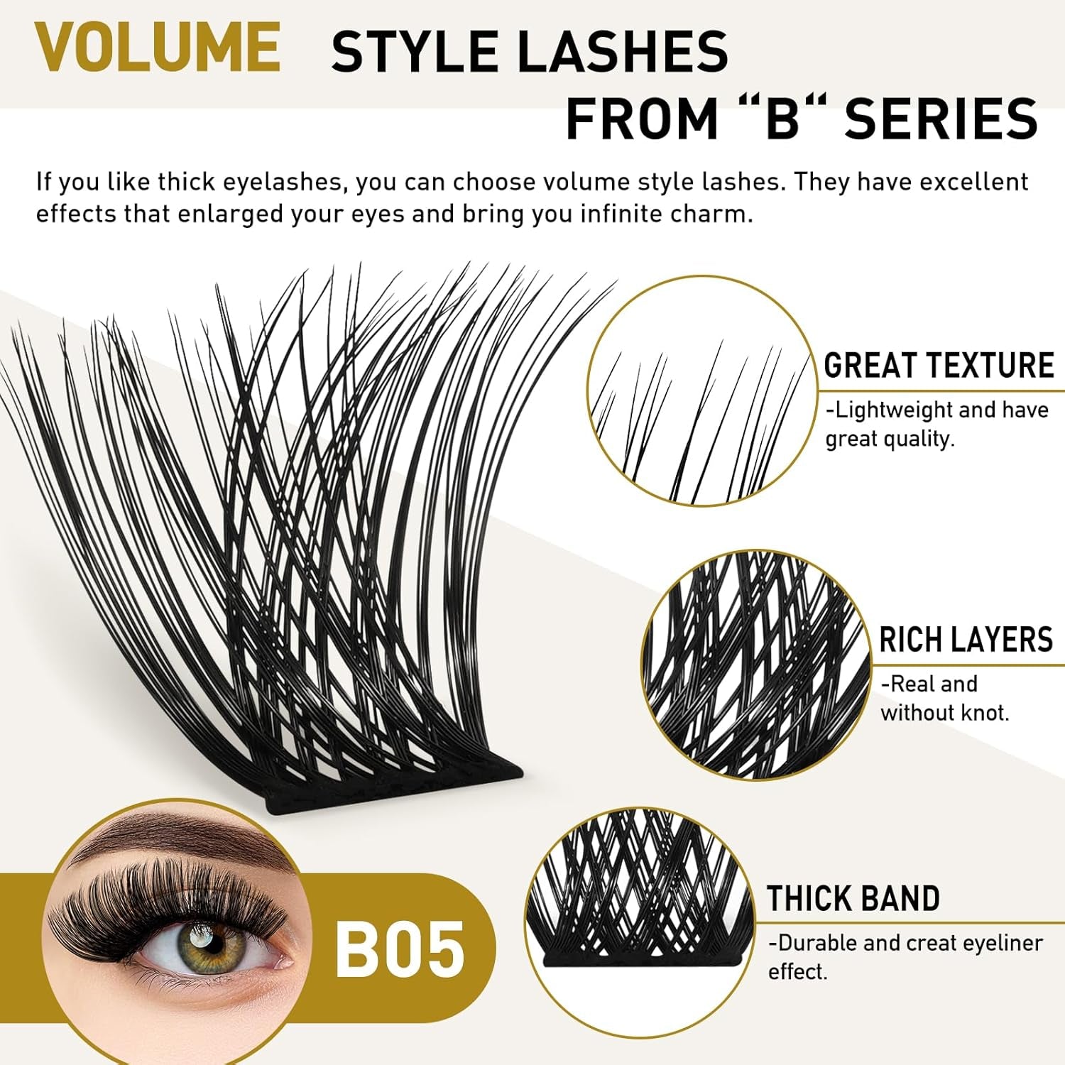 Lash Clusters B05 D Curl 16Mm 72 Clusters Lashes B&Q LASH Eyelash Clusters C D Curl Individual Lashes Volume DIY Lash Extensions at Home (B05,D-16Mm)