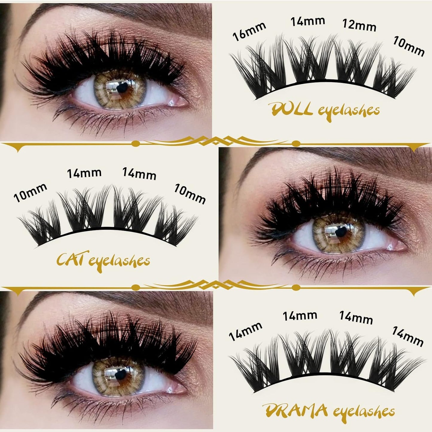 Lash Clusters D Curl 10Mm 72 Clusters Lashes B&Q LASH Eyelash Clusters C D Curl Individual Lashes Volume DIY Lash Extensions at Home (B17,D-10Mm)