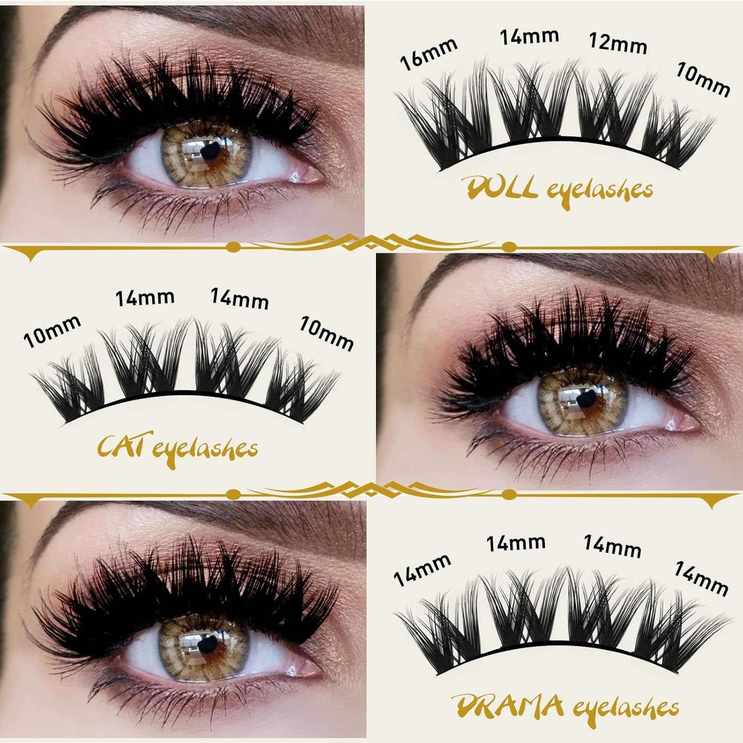 Lash Clusters D Curl 10Mm 72 Clusters Lashes B&Q LASH Eyelash Clusters C D Curl Individual Lashes Volume DIY Lash Extensions at Home (B17,D-10Mm)