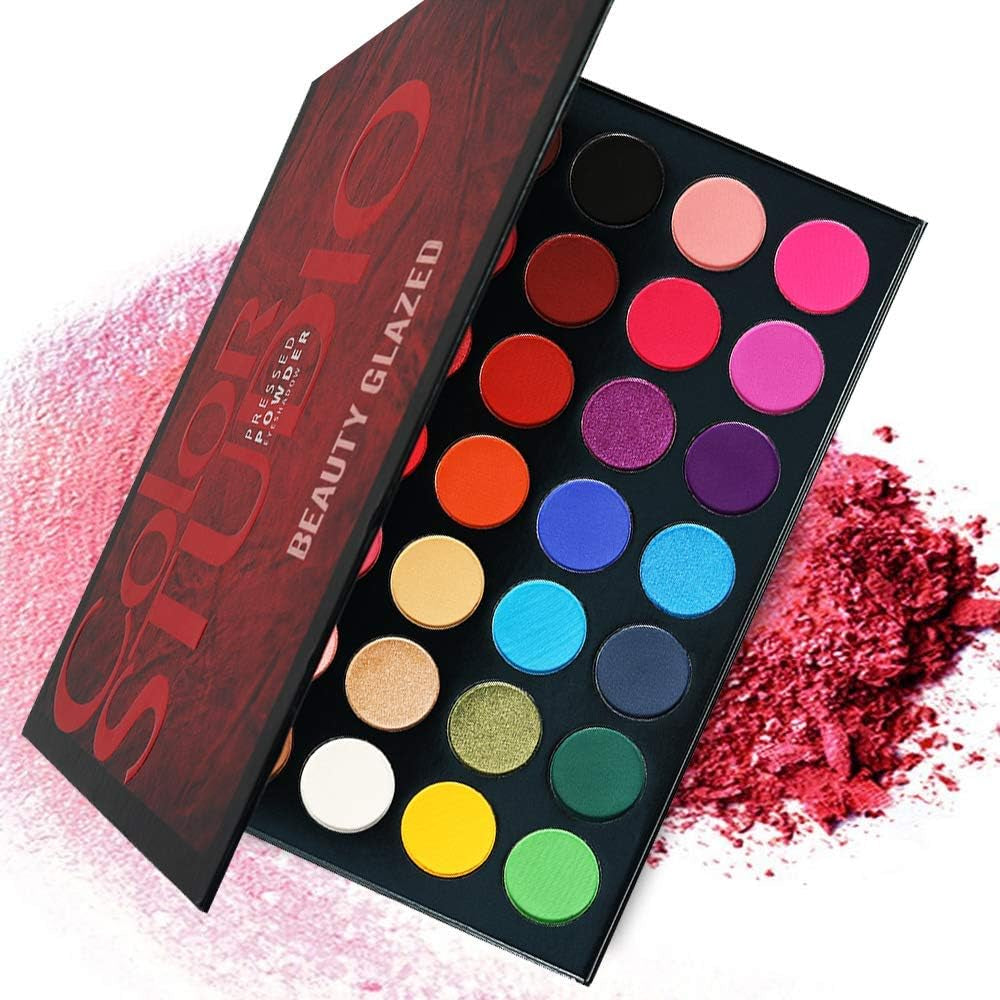 35 Colors Makeup Inner Artist Pressed Eyeshadow Palette Pop Matte Shimmer Colors Blendable Natural Velvet Texture Powder Creamy Eye Shadow Makeup Palette