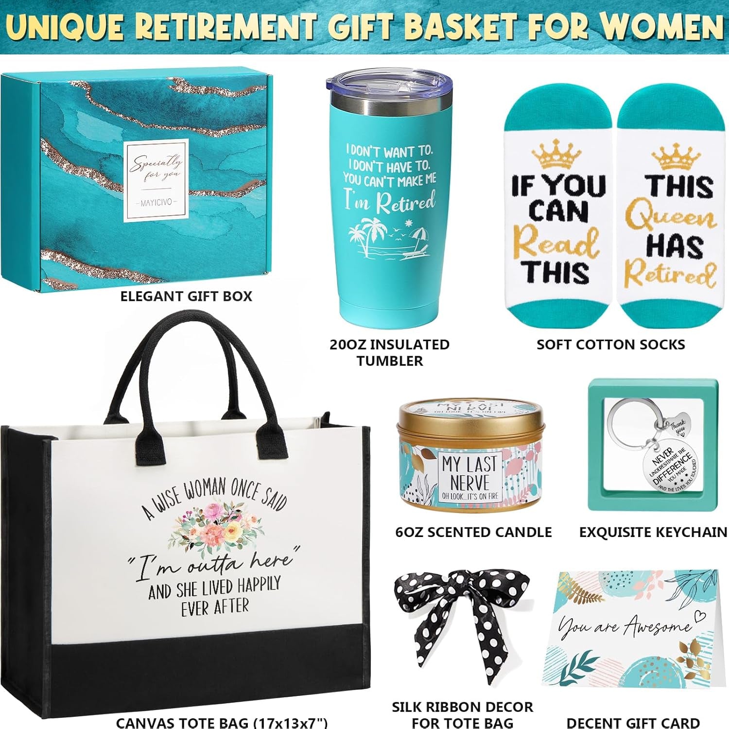 Birthday Gifts for Women Friendship Unique Mothers Day Gifts for Mom W/Canvas Tote Bag
