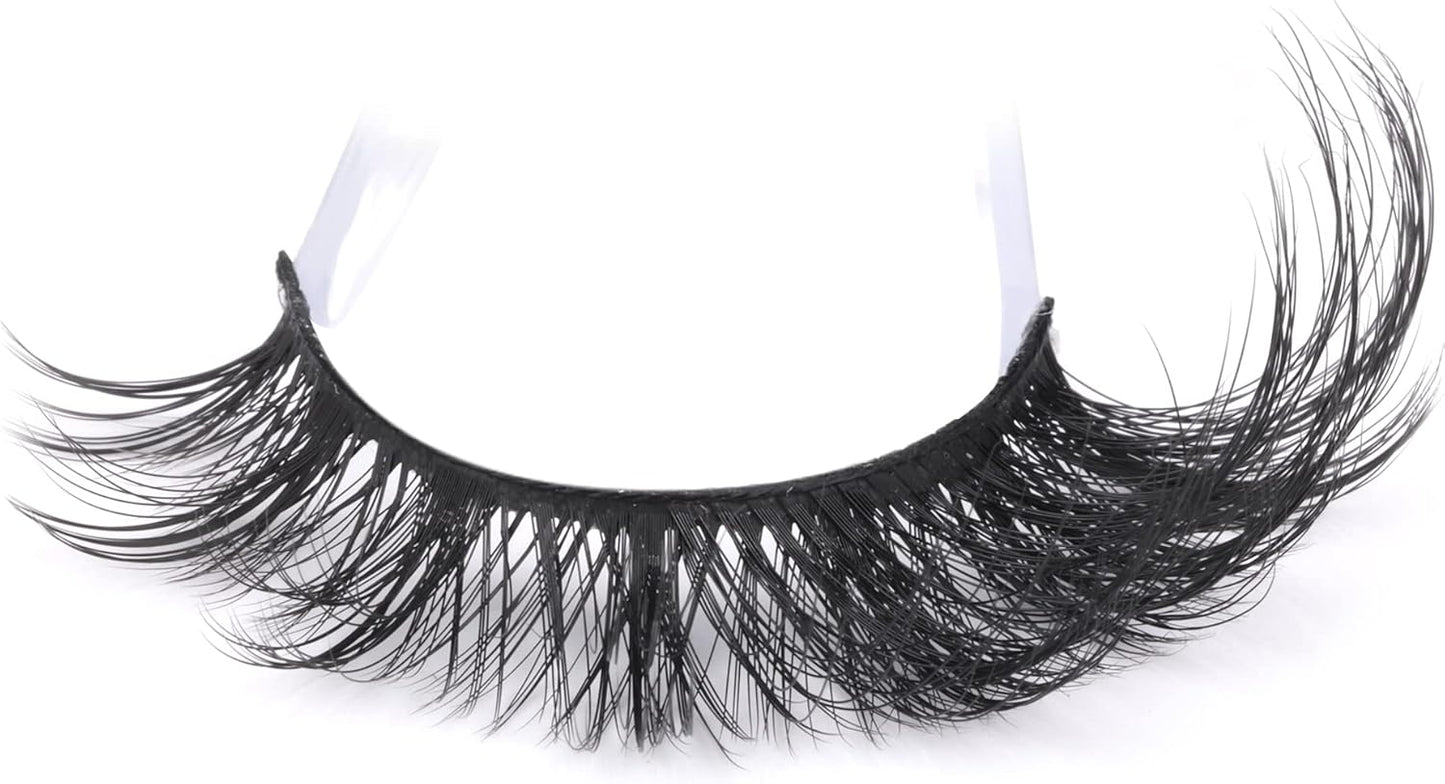 False Eyelashes Wispy Lashes Natural Look Fake Eyelashes Cat Eye Lashes Mink Fluffy Strip False Lashes Fox Eye Lashes Pack 7 Pairs ALICROWN