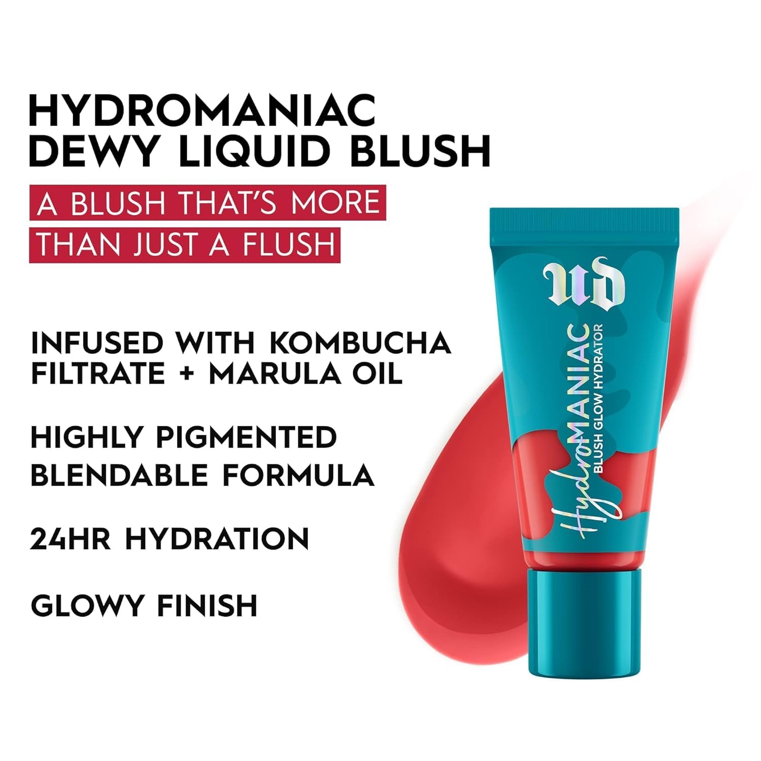 Urban Decay Hydromaniac Dewy Liquid Blush - Long-Lasting 24HR Plumping Cheek Tint - with Kombucha and Marula Oil - All Skin Types - Vegan (0.5 Fl Oz)