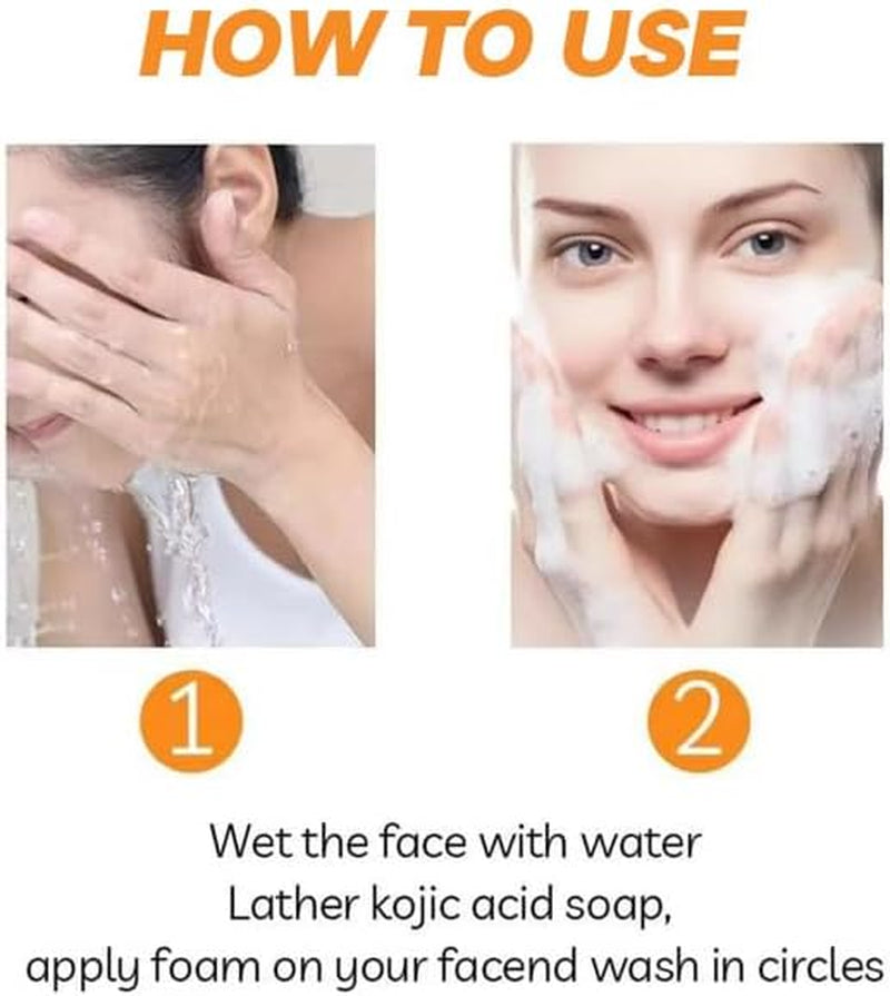 Kojic Acid Soap – Hydrating & Refreshing Face and Body Bar, Pack of 2 (100G Each), Suitable for All Skin Types