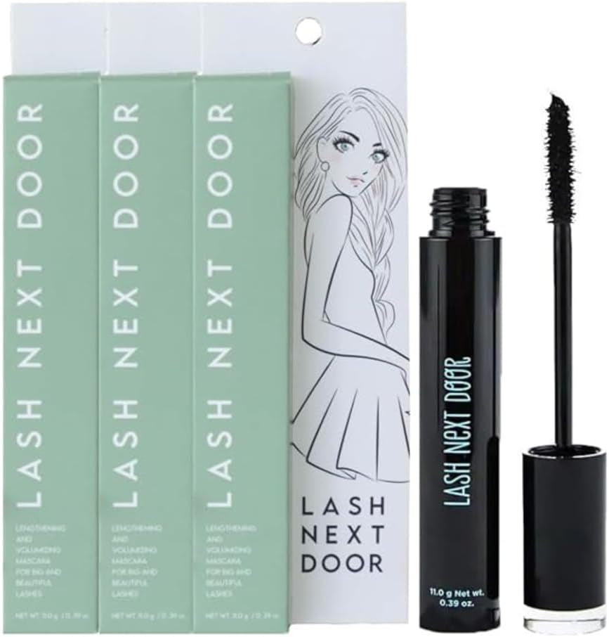 Water Resistant Mascara Black Volume and Length - No Clump Volumizing Mascara for Thickening and Lengthening - Smudge Proof Lashes by Brooklyn and Bailey (3 Pack)