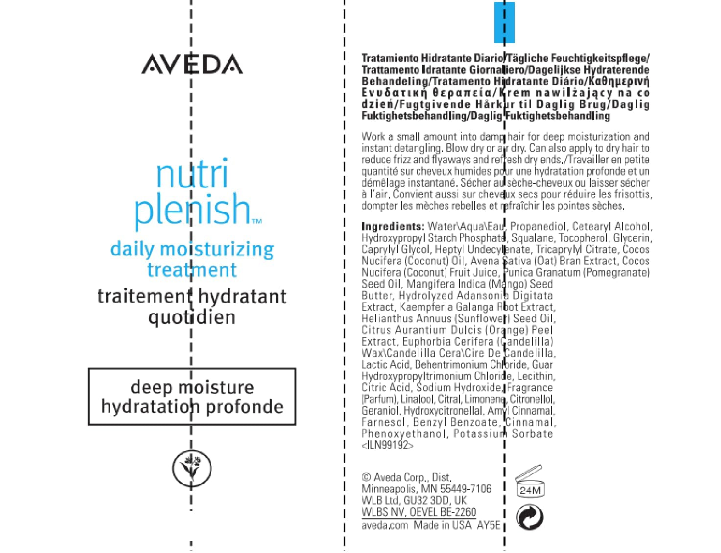 Nutriplenish Daily Moisturizing Treatment | Leave-In Treatment for Dry Hair | Heat Protection | Organic Pomegranate Oil, Coconut Oil, Mango Butter | 99% Naturally Derived*