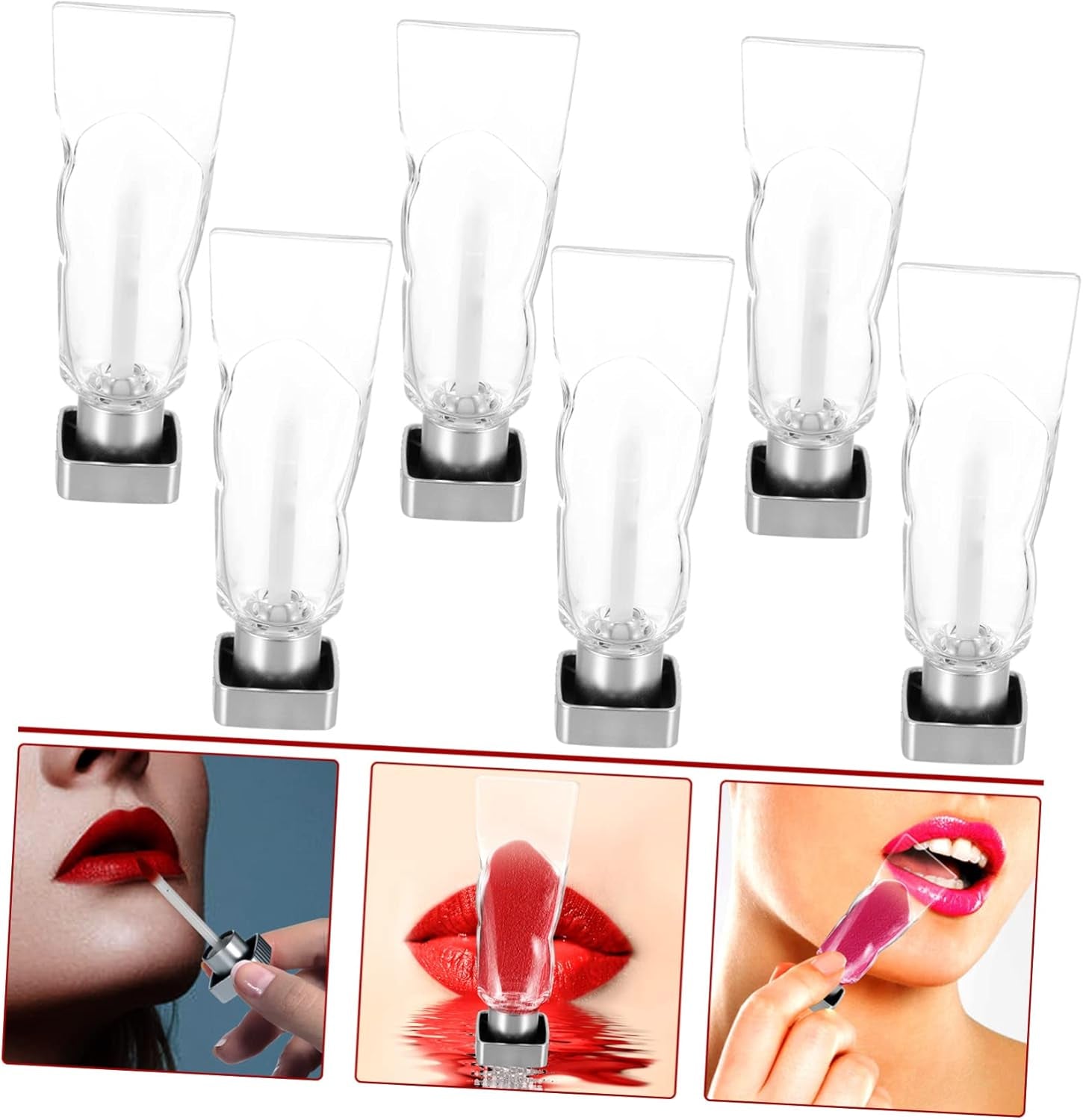 6Pcs Empty Lip Gloss Tube Plastic Refillable Lip Balm Container for Diy Gloss