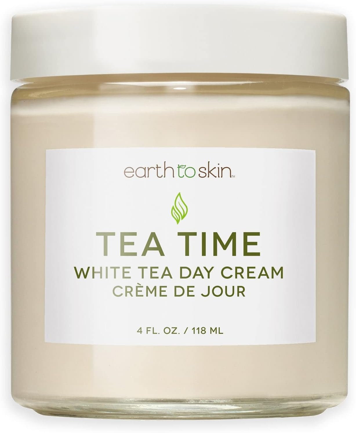 Tea Time Anti-Aging White Tea Day Cream, with Shea Butter, Panthenol & Hyaluronic Acid for Optimal Skin Replenishment (4.0 Fl Oz)