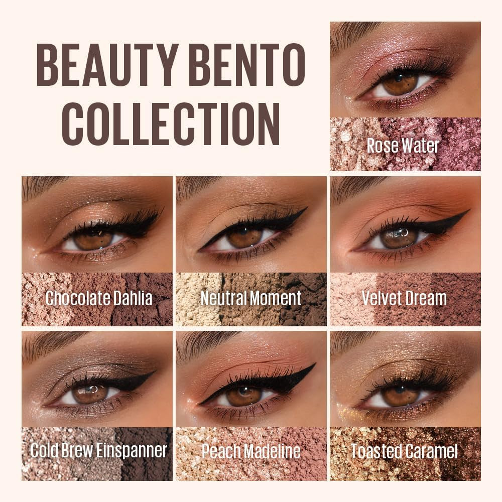 Beauty Bento Collection | Mosaic Chrome + Shimmer + Matte | 18 Coral Sunrise - Coral Peach | 2019 Best of Beauty Award in Glitter-Pressed Category