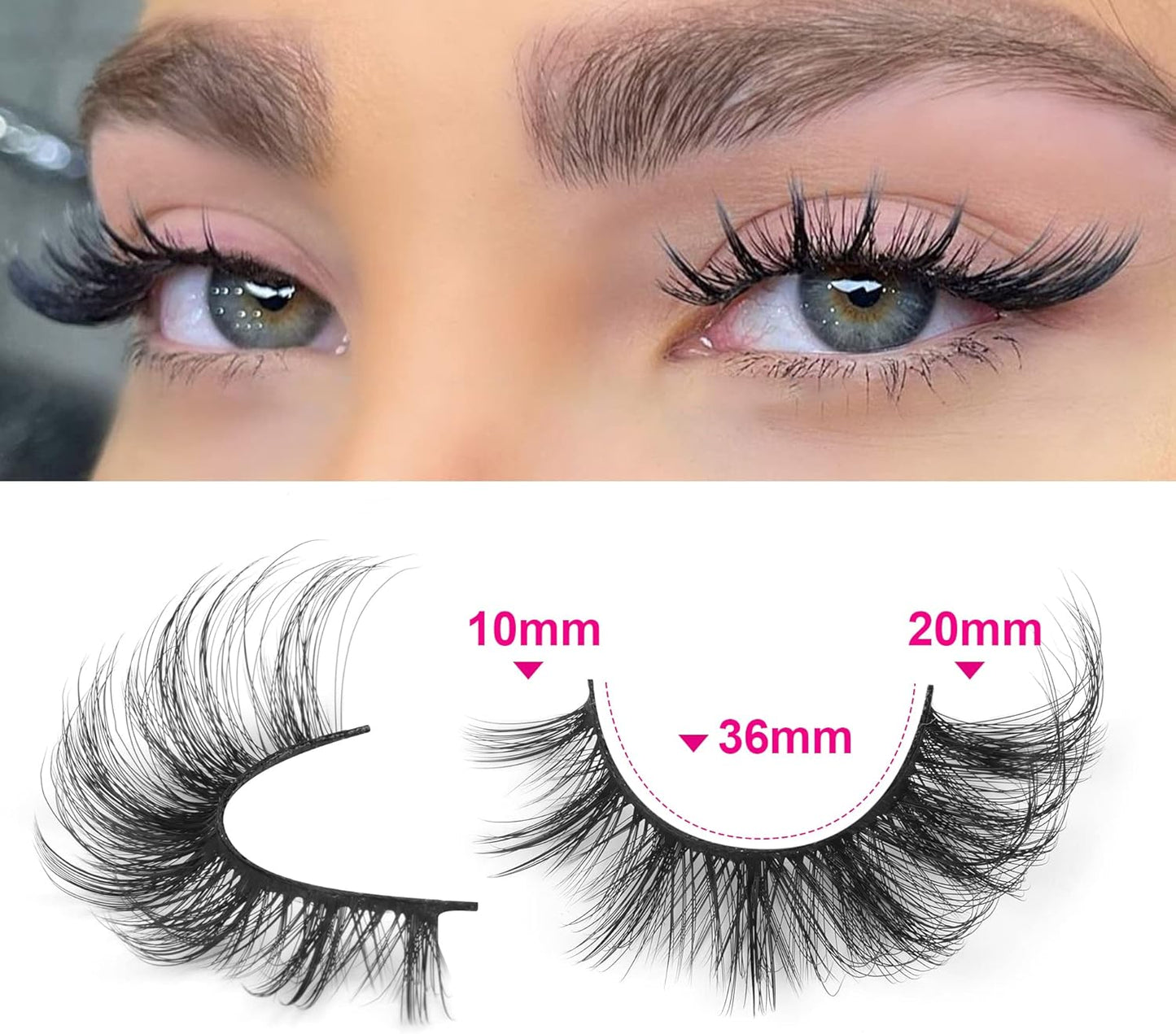 False Eyelashes Wispy Lashes Natural Look Fake Eyelashes Cat Eye Lashes Mink Fluffy Strip False Lashes Fox Eye Lashes Pack 7 Pairs ALICROWN