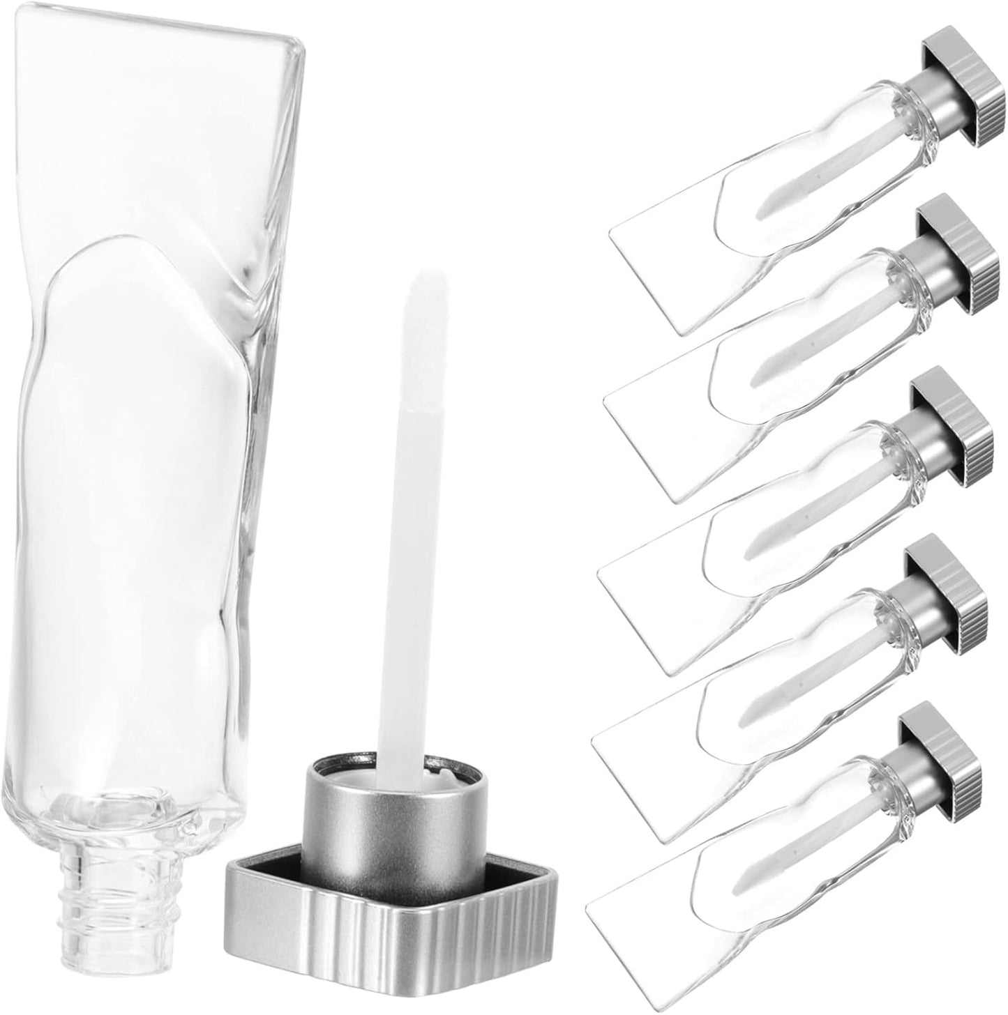 6Pcs Empty Lip Gloss Tube Plastic Refillable Lip Balm Container for Diy Gloss