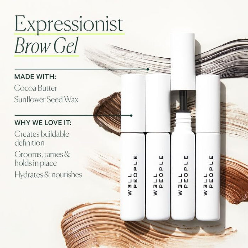 Well People Expressionist Brow Gel, Conditioning Gel for Thickening & Filling in Brows, Creates Fuller-Looking Brows, Vegan & Cruelty-Free, Brown