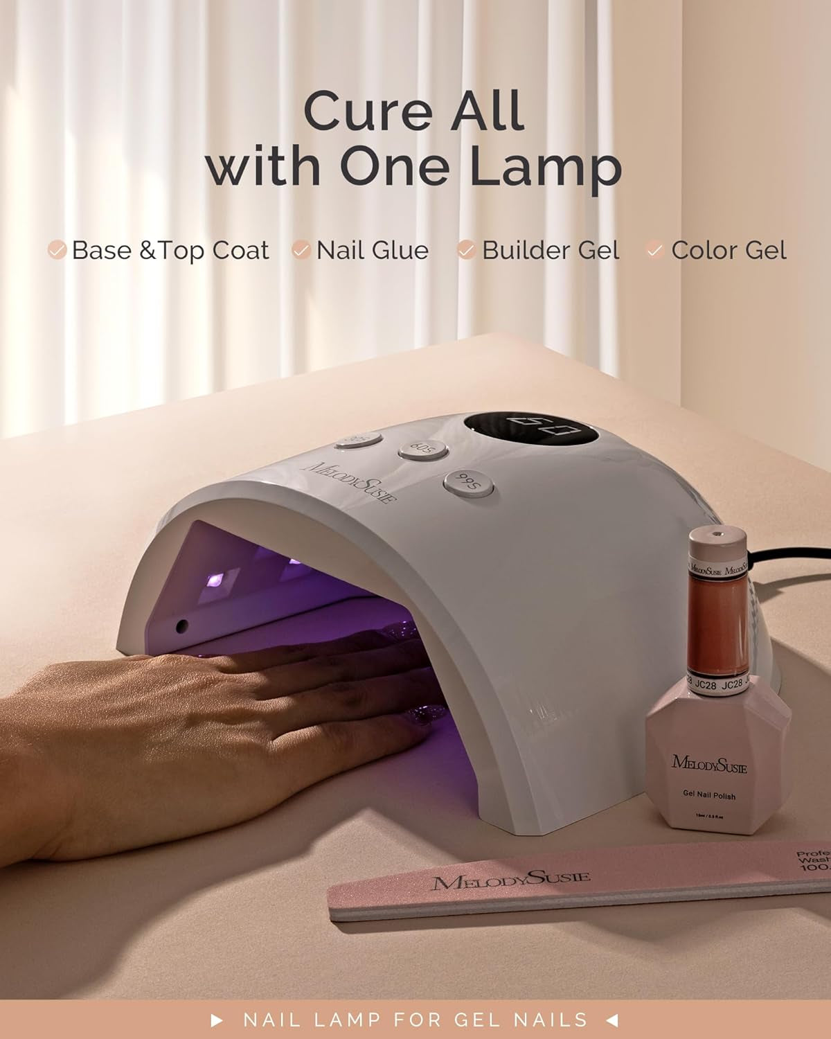 UV Nail Lamp, Plus30F UV Light for Gel Nails LED Nail Dryer with 3 Timer, Smart Sensor, LCD Display Fast Curing Gel Nail Polish Nail Art Tools Manicure Accessories (White)