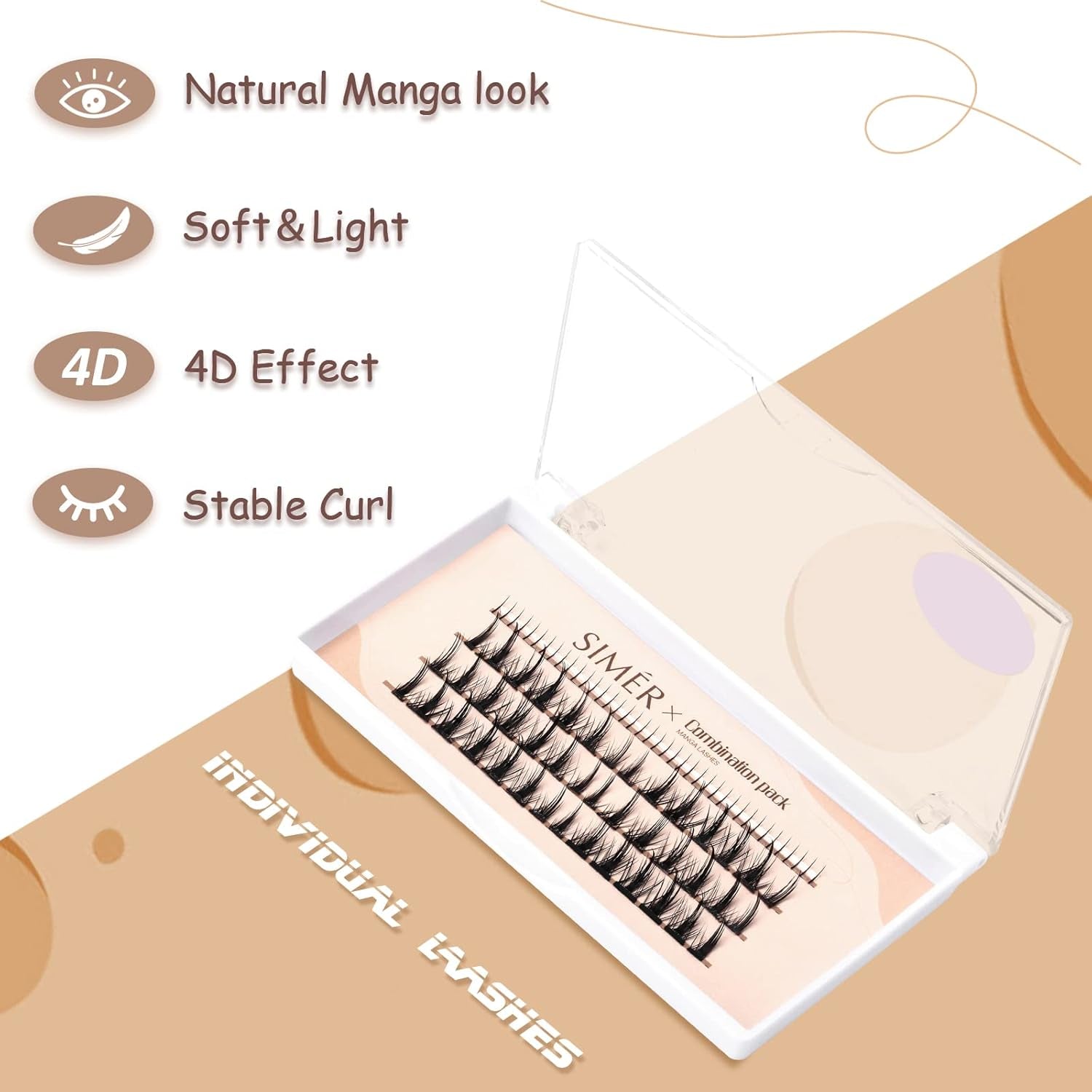 Individual Manga Lashes 6-12Mm Lashes Extension Kit DIY 82 Clusters Anime Lashes False Eyelashes with Bottom Lashes for Make Up