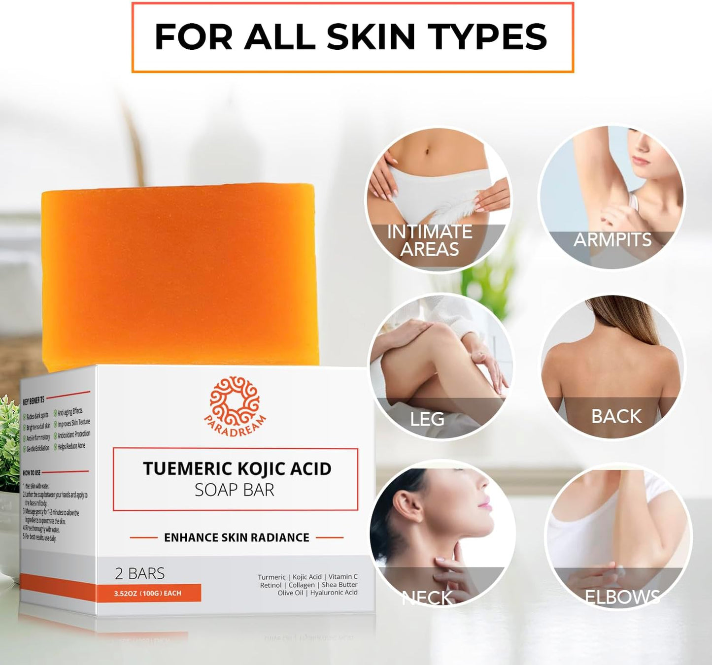 Kojic Soap and Loofah Sponge Set for Face & Body