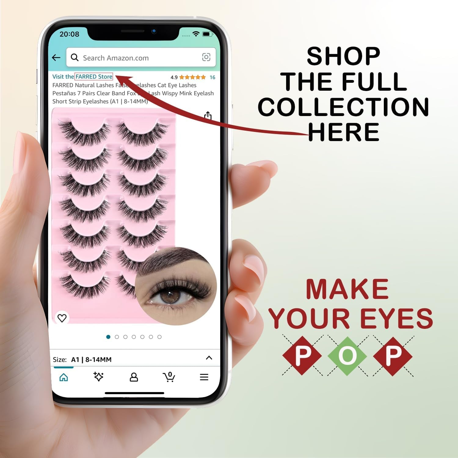 Half Lashes Cat Eye Lash Wispy Fake Eyelashes Short 7 Pairs Natural Strip Lash Fluffy Mink Fox Eye Lashes Pack Small Full Pestañas (A13 | 5-14MM)