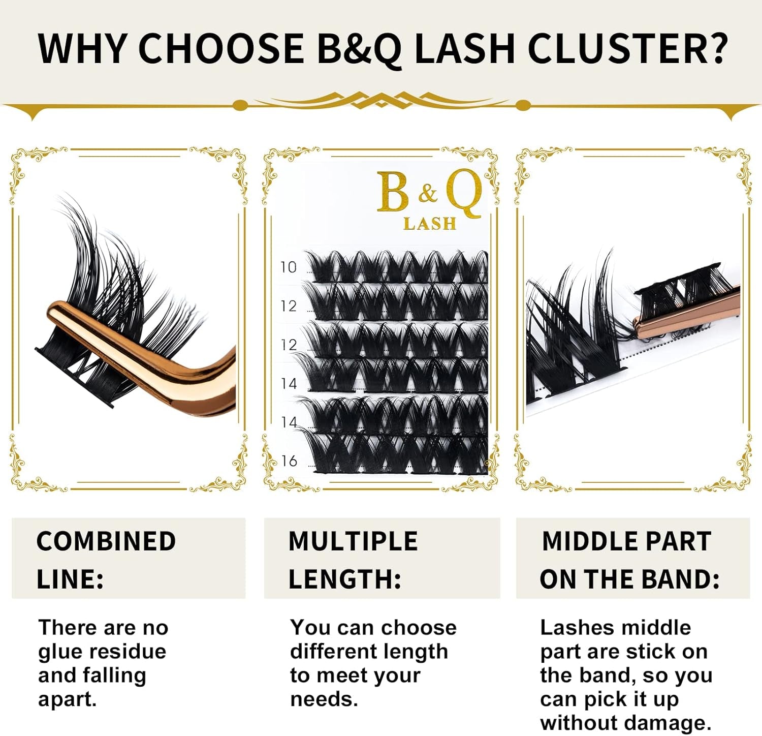 Lash Clusters D Curl 10Mm 72 Clusters Lashes B&Q LASH Eyelash Clusters C D Curl Individual Lashes Volume DIY Lash Extensions at Home (B17,D-10Mm)