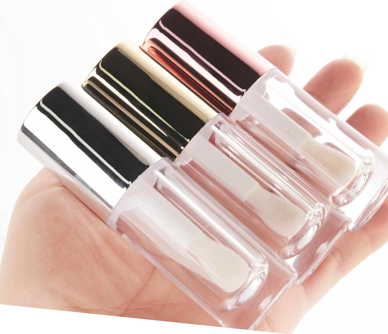 14Pcs Empty 6Ml Big Doe Foot Wand Chunky Lip Gloss Tubes for DIY Lipgloss,Pink round Lipgloss Containers Tubes with Thick Wand, Gold, Simple" or "Basic