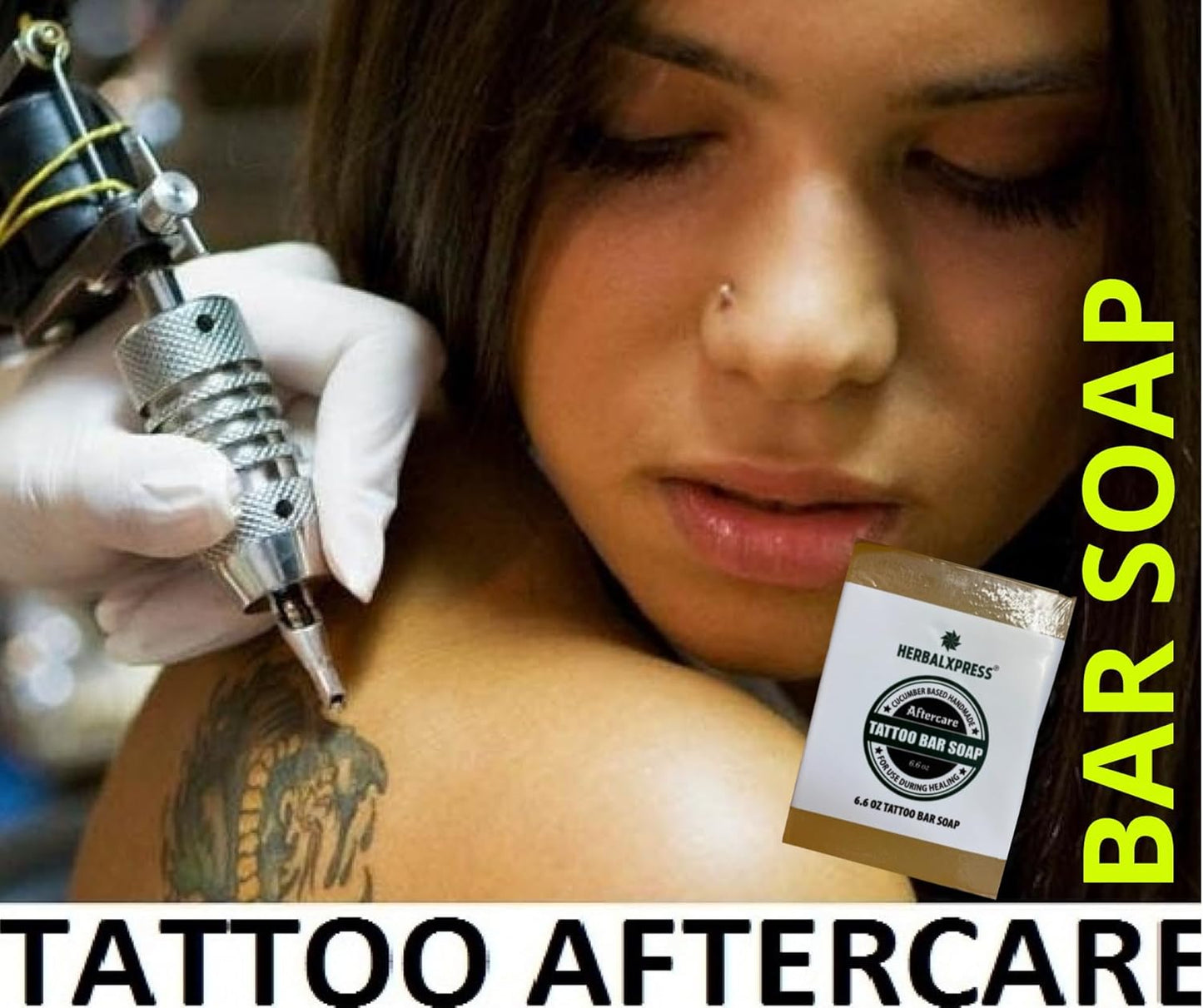 Tattoo Aftercare Bar Soap 6.6Oz Is Unscented for Use during the Healing of Freshly Done Tattoos.- Fresh and Efficiently Removes Surface Oils and Dirt, Cleanses (4S)