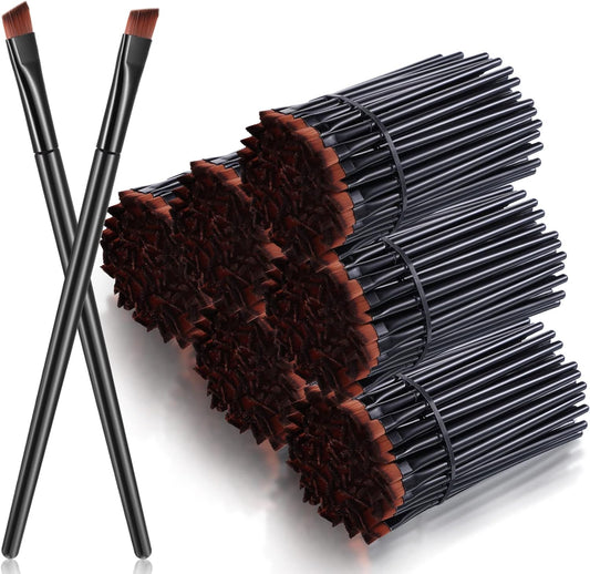 300 Pcs Disposable Eye Brow Brush Multifunction Eyebrow Cosmetic Brushes for Eyebrows Portable Angled Professional Brow Tint Esthetician Supplies Bulk(Black)